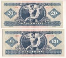 1980. 20Ft (2x) sorszámkövetők "C 398 043115 - C 398 043116" T:F szép papír
Adamo F17