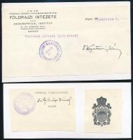 Aláírás gyűjtemény kivágásokon: Komjádi Béla vízilabdázó, sportvezető, József főherceg, vitéz Balázs...