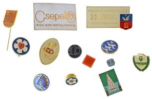 13db-os vegyes szocialista és modern jelvény tétel, közte zománcozottak is, közte ~1970-1980. "C vitorlázórepülő vizsgajelvény" műgyantás fém jelvény T:AU,XF