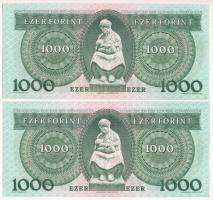 1983. november 10. 1000Ft (2x) sorszámkövetők "D 2183890 - D 2183891" T:AU törés nélküli h...