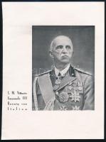 ca 1940 Mussolini és Viktor Emánuel olasz király hivatalos ábrázolásai 17x22 cm