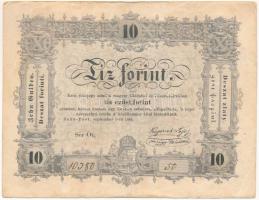 1848. 10Ft "Kossuth bankó", "Ot. 10380 50" T:F Adamo G111