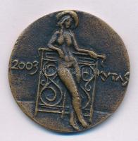 Kutas László (1936-) 2003. "Kutas Galériák" bronz névjegyérem (41mm) T:AU