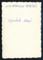 1921 és 1941 Pérely Imre (1898-1944) festőművész korai grafikája Cicatricis Miklósról és egy későbbi...