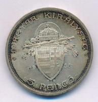 1938. 5P Ag "Szent István" T:XF patina Adamo P8.1