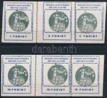 Szikszó Nagyközség bélyegilleték 2 db hármascsík: 1Ft-2Ft-5R és 10Ft-10Ft-10Ft (foltos / spot)