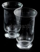 Design üveg szárazvirág váza / váza pár, jelzés nélkül, m: 25 cm