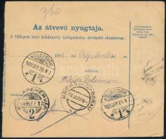 1909 Csomagszállító Kolozsvárról Ausztriába, majd visszaküldve / Parcel card to Austria, returned &q...