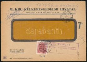 1944. dec. 7. Budapest helyi levél 20f portóval / Local cover with 20f postage due