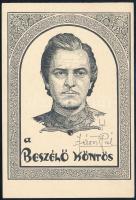 Sugár János (?-?, működött a XX. sz. első felében): Jávor Pál színész, A beszélő köntös (1941) c. film főszerepében. Nyomat, papír, jelzett a nyomaton, Jávor Pál nyomtatott aláírásával, 15,5x10,5 cm