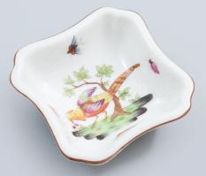 Herendi Pheasant, Bird and Insect mintás gyűrűtartó tálka, jelzett, 5,5x5,5 cm
