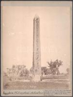 ca 1900 Félix Bonfils (1831-1885): Egyiptom Heliopoliszi obeliszk. Cholnoky Jenő földrajztudós és utazó által feliratozott fotó karton 38x30 cm  cca 1900 Félix Bonfils (1831-1885): Egypt, Obelisk of Heliopolis, photo inscribed by Jenö Cholnoky Hungarian traveler cardboard 38x30 cm