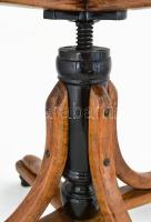 Zongoraszék. cca 1900, osztrák, feltehetően Bécs, gőzölt és hajlított bükkfa, ülőrész d: 38 cm, maga...