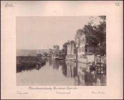 cca 1900 Konstantinápoly Az Ázsiai édes víz / Boszporusz a Sezail fokról kétoldalas albumin fotók kartonon Sébah &amp; Joaillier jelzett felvétele Cholnoky Jenő földrajztudós és utazó feliratozásával 36x30 cm /  cca 1900 Constantinople (Istanbul) river / Bosphorus from the Cape Sezail. Double sided albumin photos by Sébah &amp; Joaillier with Hungarian traveler's caption 36x30 cm