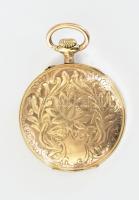 Női 14K arany (Au) tokos zsebóra, a belső tok réz, bruttó 21g