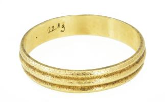Arany (Au) karék, 14k, jelzett, 22g