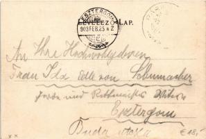 1903 Párkánynána, Párkány-Nána, Parkan-Nána, Parkan, Stúrovo; vasútállomás, pályaudvar. Stromf Ignác...