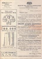 cca 1930 Magyar kir. Osztálysorsjáték direkt reklámlevél