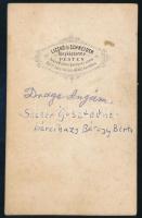 cca 1865-1870 Sacher Gusztávné bárcziházi Bárczy Berta (1836-1922) portréja, vizitkártya Licskó és S...