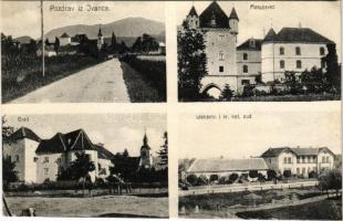 Ivánc, Ivanec; Pozdrav iz Ivanca, Marusevec, Grad, Liekarna i kr. kot. sud. / várak, gyógyszertár, járásbíróság. A Schwidernoch / castles, pharmacy, court