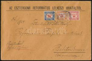 1924 Hivatalos levél 1800K bérmentesítéssel / Official cover "ESZTERGOM" - Balatonkenese
