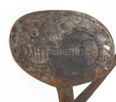 cca 19. sz. második fele, Templomi ostyasütő, szakrális motívumokkal díszített, vas, h: 73 cm