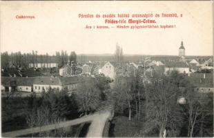 Csáktornya, Cakovec; látkép, Földes-féle Margit Creme reklámmal / general view, Hungarian cold cream advertisement (fl)