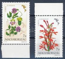 1991 Földrészek virágai 2 klf 7Ft matt ragasztóval / Mi 4126-4127 matte gum