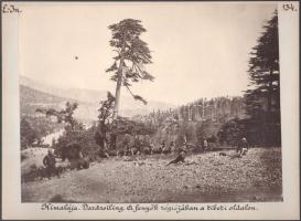 Himalája, Dardzsiling tartomány, India 7 db keményhátú fotó, Shepherd &amp; Robertson Co. 7 db albumin fotó kartonon. Cholnoky Jenő földrajztudós és utazó feliratozásával 33x25 cm /  India, Himlaja, Darjeiling photos. Shepherd &amp; Robertson. 7 pieces of albumen photos on cardboard Signed. With captions by geographer and traveler Jenő Cholnoky 38x30 cm