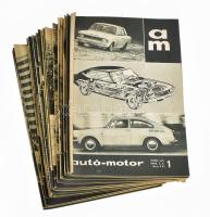 1970 Autó-Motor magazin teljes évfolyama: XXIII. évf. 1-24. sz., 1970. jan. 6. - dec. 21. Főszerk.: B. Pór Ibolya. Bp., Egyetemi Nyomda. Kiadói tűzött papírkötés, vegyes állapotban.