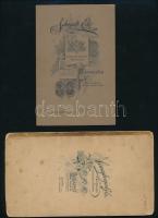 cca 1900 Családi portré Synaiberger műterméből és az apa portréja Schmidt Ede műterméből, a családi ...