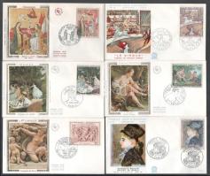 Franciaország 1968-1972 6 db festmény témájú FDC