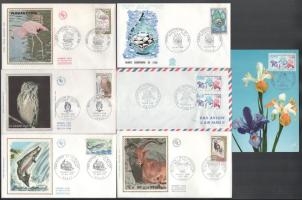 Franciaország 1969-1972 6 db állat és növény témájú FDC + 1 db CM