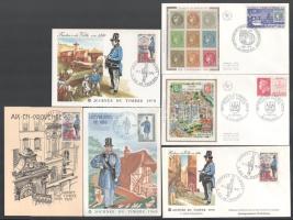Franciaország 1968-1970 8 db filatélia témájú FDC és CM