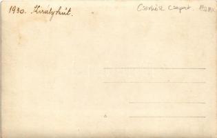 1930 Királykút, 242. MÁV Törekvés cserkészcsapat tábora, cserkészek / Hungarian boy scout camp, grou...