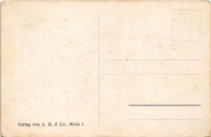 Der Sieger von 1914. / WWI German and K.u.K. military, mocking propaganda postcard of the Allied Pow...