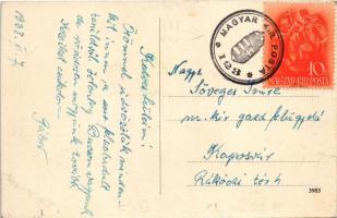 1938 Búcs, Búce, Búc; református iskola / Ref. skola / Calvinist church + "MAGYAR KIR. POSTA 12...