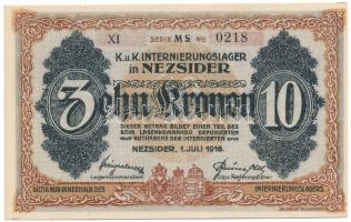 Nezsider / Hadifogolytábor 1916. július 1. 20K "MS" betűjel, római sorozat- és arab sorszá...