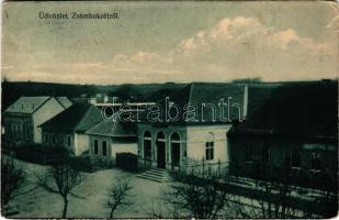1913 Nyitrazsámbokrét, Zabokreky nad Nitrou, Nitranskych Zabokriek; utcakép, üzlet / street, shop (EM)