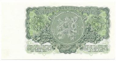 Csehszlovákia 1953. 5K három lyukkal perforált minta, "KA 184643" T:UNC / Czechoslovakia 1...