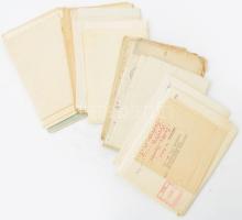 40 db-os judaika, zsidó származással kapcsolatos irat tétel, rabbi aláírás és az 1970-es években kelt levél, amelyben elismerik a náci üldözést és kártérítést adnak, sok dokumentum 1880-tól 1945-ig