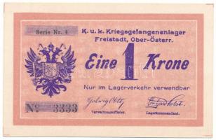 Ausztria / Freistadt hadifogolytábor ~1916. 1K "4 3333" T:AU / Austria / Freistadt POW cam...