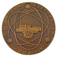 Csehszlovákia 1972. "Atómová Elektráreň Jáslovské Bohunice / Fyzikálne skůsky 24. 10. 1972 - Energetické spúšťanie 25. 12. 1972" kétoldalas bronz emlékplakett a jászlóapátszentmihályi atomerőm megnyitása alkalmából (70mm) T:AU Czechoslovakia 1972. "Národní Kulturní Památka - Tábor / 1420-1970 - Z odkazu dějin" double-sided bronze commemorative plaque on the occasion of the opening of the Jáslovské Bohunice nuclear power plant (70mm) C:AU