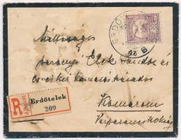 1913 Elek Sándor cs. és kir. kamarás, századosnak címzett, viaszpecsétes boríték a komáromi várparancsnokságra, ajánlott bélyegzéssel