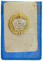 1970. "Népi Ellenőrzés - 25 éves Törzsgárda tagság" aranyozott, műgyantás fém jelvény (24,5mm) T:AU