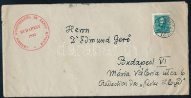 1933 Bp., Gustinus Ambrosi (1893-1975) osztrák, részben magyarországi (biai) nagyszülőkkel rendelkező szobrász saját kézzel aláírt levele fejléces levélpapírján Gerő Ödön magyar műkritikusnak, a Pester Lloyd munkatársának, a budapesti Ernst Múzeumban rendezett kiállítása alkalmából és azzal kapcsolatos részletekkel. További rendkívül érdekes sorokkal Mussolini és Magyarország kapcsolatáról, mely szerint Mussolini Magyarország őszinte barátja: "Mussolini ist ein ehrlicher Freund Ungarns. Wie ich ihn 1924 bat, Ungarn bei der Internationalen Kunstausstellung im heiligen Jahre 1925 auch die Ungarn zu laden, hat er gleich verfügt (...)" A lap alján rövid üdvözlő sorokkal Vészi részére, azaz Vészi József (1858-1940) magyar író, újságíró, országgyűlési képviselő, a Pester Lloyd főszerkesztője részére. Fejléces papíron, két kézzel írt oldal német nyelven, Ambrosi autográf aláírásával. Eredeti borítékkal. / 1933 Gustinus Ambrosi, Austrian sculptor's (1893-1975) autograph letter to Ödön Gerő, journalist and critic of Pester Lloyd, in which he expresses his thoughts about his exhibition in Budapest and on the relationship between Mussolini and Hungary. In German languague, with original envelope.