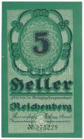 Ausztria / Reichenberg hadifogolytábor ~1914-1918. 5h "075229" T:AU / Austria / Reichenberg POW Camp ~1914-1918. 5 Heller "075229" C:AU