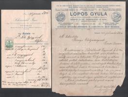 1896, 1911 Schönwald Imre ékszerész és látszerész (Pécs) és Lopos Gyula tornaszergyáros (Budapest) f...