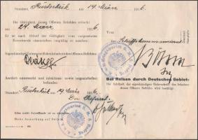 1916 A királyi Dunai Flottilla S. M. S. Bodrog monitor kapitánya Deák Lajos (akkor zászlós) részére ...