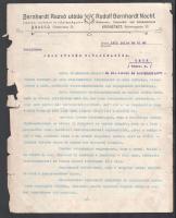 cca 1911 Bernhardt Rezső utóda lakatos-, vasbútor stb gyára (Brassó) és Wolf Mátyás építőmester (Temesvár) fejléces levélpapírjára írt levél, 2 db
